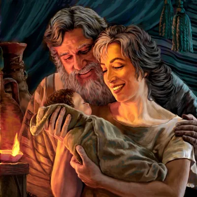 Abraham, Sarah, and baby Isaac