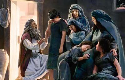 Samuel comforts grieving women and children
