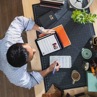 A brother researches the Bible and Christian publications
