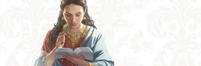 A woman reading the Bible.