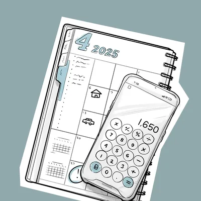 A daily planner and a calculator.