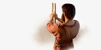 Ezekiel holds two sticks
