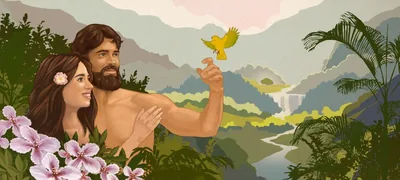 Adam and Eve in the garden of Eden