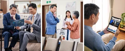 Collage: A brother showing insight as he humbly listens to others. 1. He listens to a younger brother give him counsel with the “Apply Yourself to Reading and Teaching” brochure. 2. He listens as an older sister speaks to him about the congregation’s cart witnessing arrangements. 3. He listens as he watches a JW Broadcasting program on his tablet.