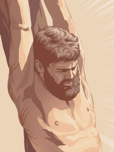 Jesus on the torture stake