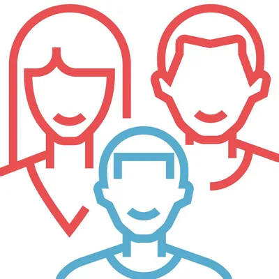 A man, a woman, and a child