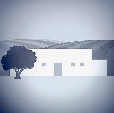 A large home and grain field