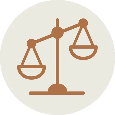Icon of an unbalanced scale, representing social inequality.
