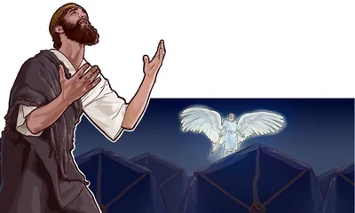 Hezekiah prays and an angel holds a sword