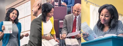 A sister approaches an elder with her Health Care Proxy, he goes over information with her, and later she fills it out