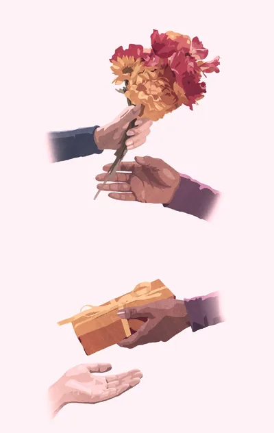 A person becomes the recipient of a gift, then later gives a gift to another