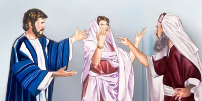 Jesus heals a woman on the Sabbath and the presiding officer of the synagogue becomes indignant