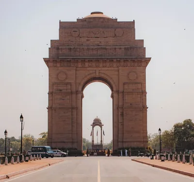 New Delhi, India, later during the COVID-19 lockdown, showing clear visibility as a result of the reduction in air pollution.