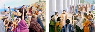 Jesus miraculously feeds his disciples; many disciples leave Jesus and he asks his apostles if they also want to leave him