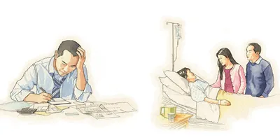 Anxieties in a man’s life include paying bills and having a loved one in the hospital