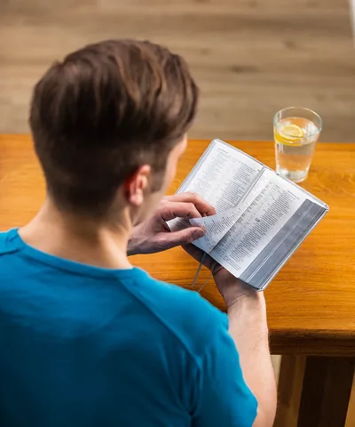 A man reads the Bible
