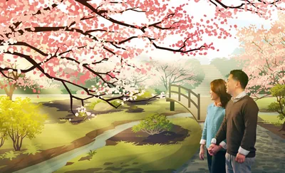 A couple enjoying a paradise earth.