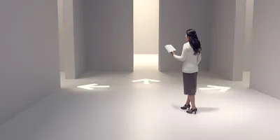 A woman reads the Bible and contemplates which path to take