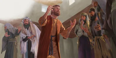 The Pharisees question a formerly blind man