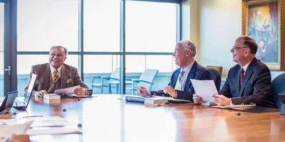 Samuel Herd with fellow Governing Body members Stephen Lett and David Splane
