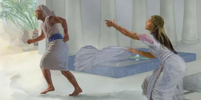 Joseph runs away from Potiphar’s wife