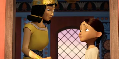 An Israelite girl talks to Naaman’s wife