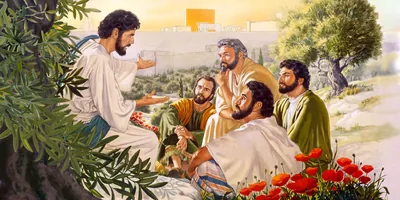 Jesus answers questions from four of his apostles
