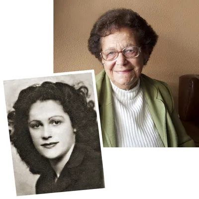 Felisa as a young woman and today