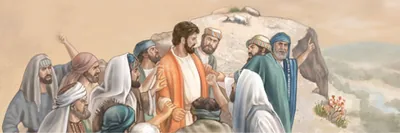 Men from the synagogue take Jesus to the brow of the mountain