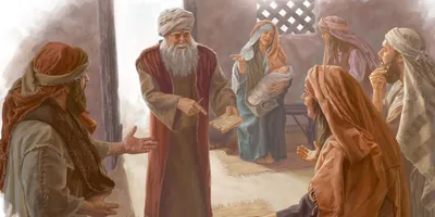 Zechariah informs friends and relatives that his son will be named John