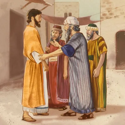 Elders of the Jews approach Jesus