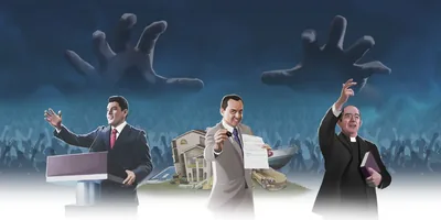 Satan uses governments, commercialism, and false religion to mislead people