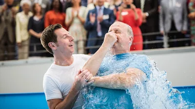 A Bible student getting baptized.