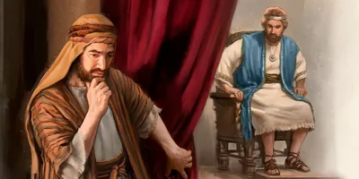 The prophet Nathan ponders before delivering God’s message to King David
