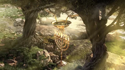 Zechariah saw a vision of two olive trees supplying oil to a lampstand that had seven lamps (See paragraph 6)