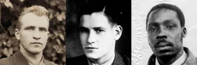 Bernard Luimes (left) and Wolfgang Kusserow (center) were executed by the Nazis Moses Nyamussua (right) was speared to death by a political group