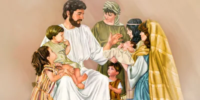 People bringing their children to Jesus