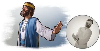 King Zedekiah disobeys Jehovah and is punished by being blinded and bound with copper fetters