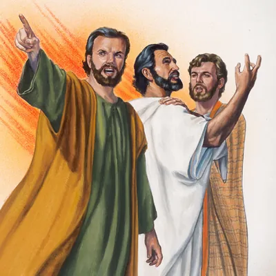 Jesus with his disciples James and John