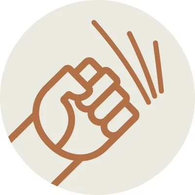 Icon of a clenched fist, representing abuse.