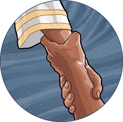 A person reaches for a helping hand