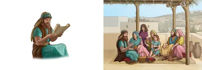 An Israelite man reads God’s laws and enjoys peace, happiness, and prosperity with his family