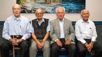 The four of us at a 60-year reunion at the South Africa branch in 2019