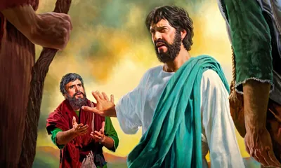 Jesus turns his back on Peter