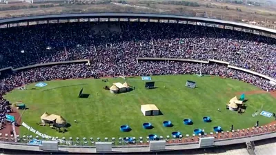A stadium full of convention attendees