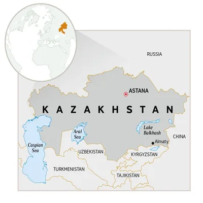 A map of Kazakhstan