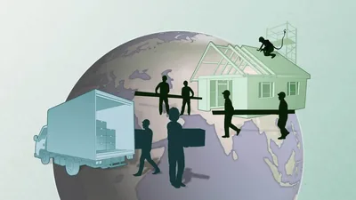 A scene from the video “Are You Prepared for a Disaster?” Brothers assist with relief efforts by doing construction work and unloading materials from a truck.