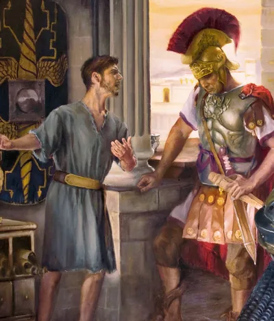 Paul’s nephew talking to Claudius Lysias.