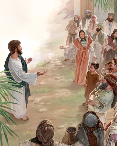 Jesus talks to Samaritans