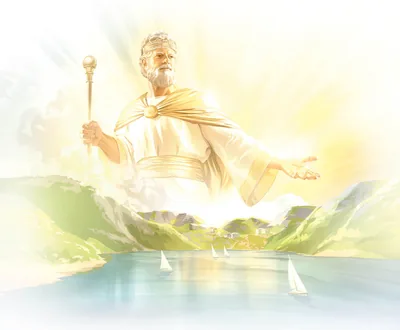 Jesus as heavenly King ruling over a paradise earth.